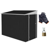 Outsunny 4' x 7.7' Metal Outdoor Storage Shed, Lean to Storage Shed, Garden Tool Storage House with Lockable Door and 2 Air Vents for Backyard, Patio, Lawn, Dark Gray Outsunny