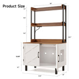 ONBRILL 55 Inches Cat Litter Box Enclosure, Hidden Litter Box Furniture with 2 Storage Shelves and Charging Sockets, Wooden Cat House, Large Indoor Cabinet for Livingroom & Entryway, White ONBRILL