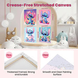 nekpiahu 6 Pack Cartoon Paint by Numbers for Kids with Framed Canvas-with Wooden Easel, Paint by Number for Kids Ages 4-8-12, DIY Easy Acrylic Oil Painting Kits for Home Wall Decor (8X8inch) nekpiahu