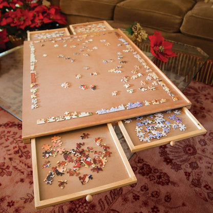 Bits and Pieces –Original Standard Wooden Jigsaw Puzzle Plateau-The Complete Puzzle Storage System - WoodArtSupply