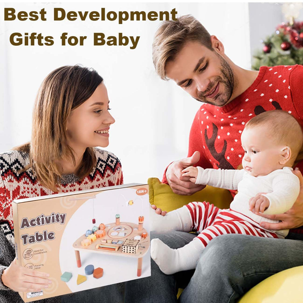 Activity Table for 1 Year Old, Montessori Toys for 1 2 Year Old Girls Boy Gifts, 8 in 1 Wooden Sensory Play Table for Toddler 1-3, Learning Toys for Baby 12-18 Months 1st Christmas Birthday Gifts Vanplay