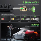 Electric Pressure Washer, 2600PSI Max 2.0 GPM Power Washer with 4 Nozzles, Foam Cannon & Spray Gun, IPX5 High Pressure Washer with 23FT Hose & 16.5FT Power Cord, for Floor/Cars/Fences/Patios Munoje