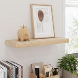 Natural Wood Floating Shelves, Wood Floating Shelves for Wall Set of 3, 17 Inch Natural Raw Wood Shelves for Living Room Bedroom Home Office - Natural fuqing