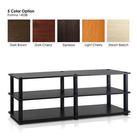 Furinno Turn-S-Tube No Tools 3-Tier Entertainment TV Stands, Espresso/Black Furinno