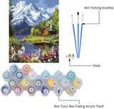 LWZAYS Mountain Paint by Numbers Kit for Adults Beginner, Cabin Adult Paint by Number Kits on Canvas, Mountain Landscape Acrylic Paint by Number Kit for Gift Decor - 16x20Inch LWZAYS