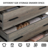 Vikiullf Wooden Chest of Drawer - 3 Drawer Dresser for Bedroom, Farmhouse Dresser, Storage Drawers for Bedroom, Nursery, Living Room, Hallway, Entryway Organizer, Grey Vikiullf