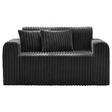 Hobestluk Couch Sofa 2-Seater Foam Sofa Loveseat for Small Spaces Comfy Sofas with Removable Cover Furry Couch with Pillows for Living Room, Bedroom, Apartment, Office (Black, Loveseat) Hobestluk
