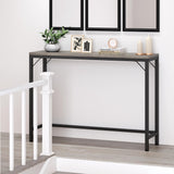 IDEALHOUSE Grey Console Table, Narrow Sofa Table, 39.4" Behind Couch Table for Living Room,Industrial Hallway Table for Entryway -Grey IDEALHOUSE