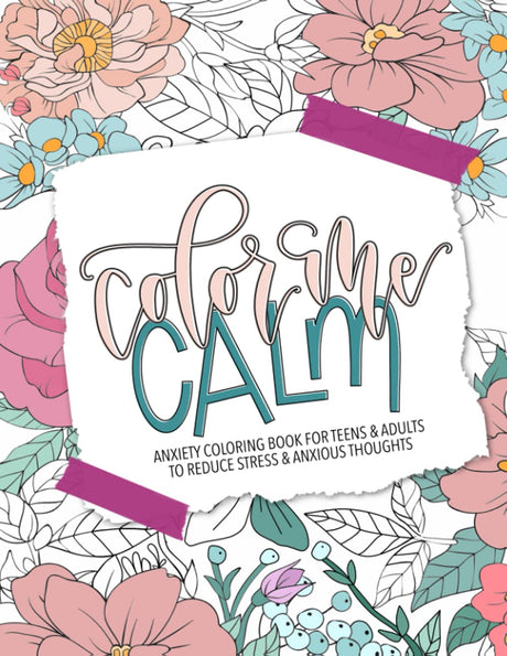 Anxiety Coloring Book for Teens & Adults to Reduce Stress and Anxious Thoughts WoodArtSupply