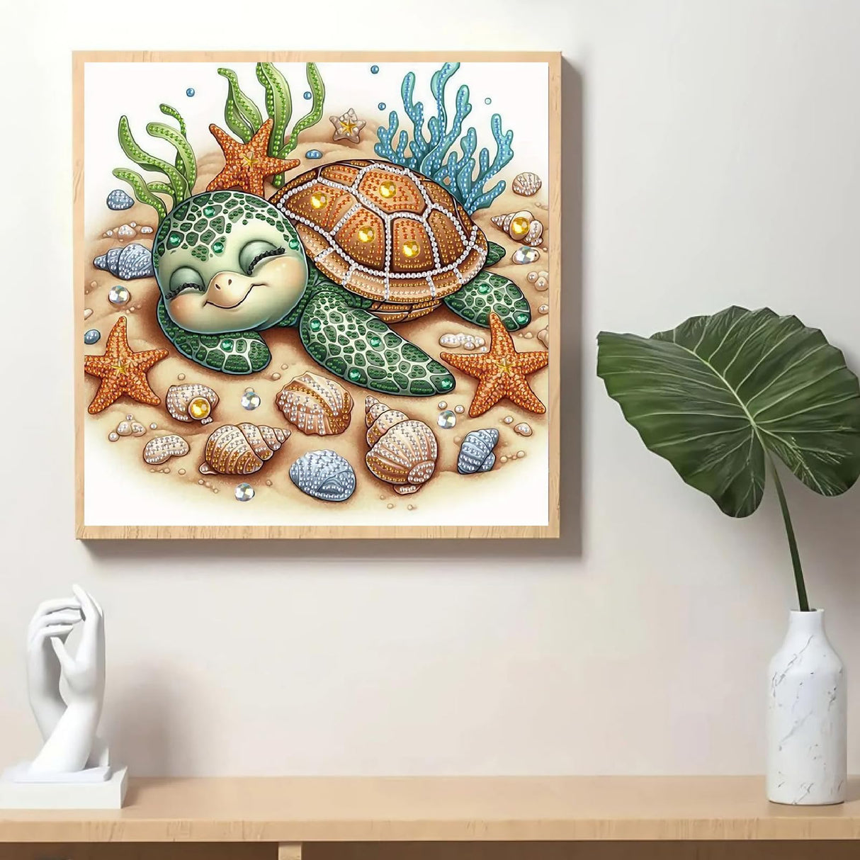 STGLCR Sea Turtle Special Shape Diamond Art Kits for Adults,5D Animal Diamond Painting Kits for Beginner,Diamond Dots Gem Art Crystal Painting Kits for Home Wall Decor Gift 12 X 12Inch STGLCR