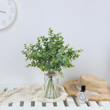 Zheart Fake Eucalyptus Stems in Glass Vase with Faux Water,14" Artificial Plants Eucalyptus Leaves for Shelf Desk Bathroom Farmhouse Room Coffee Table Home Decor (Sage Green) Zheart