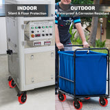 Nefish Swivel Caster Wheel for Cart, 5 Inch Industrial Casters Set of 4 - Heavy Duty Top Plate Casters with Brake 2200 Lbs, 360 Degree Polyurethane Wheels for Cart, Trolleys, Furniture, Equipment Nefish