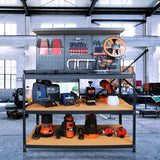 Prostormer Workbench, 47.25 inch Multipurpose Garage Worktable with Peg Board Hook Kit for Home, Garage, and DIY Projects Prostormer