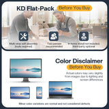 AMERLIFE 42'' Farmhouse Makeup Vanity Desk with Sliding Mirror and Lights, Glass Tabletop Vanity Table with 2 Drawers & Shelves for Bedroom(NO Bench), Antique White AMERLIFE