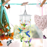 JeCuiK Hummingbird Diamond Painting Wind Chimes Double Side DIY Diamond Art Kits for Adults Diamond Painting Kits Wind Chimes 3D Diamond Art Suncatchers Hanging Ornament Crafts for Garden Decor JeCuiK