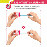 Deli Manual Dual Holes Pencil Sharpeners with Lid, Colored, for Kids & Adults, Random Color deli