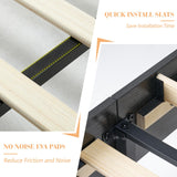 AMERLIFE Farmhouse Full Size Bed Frame with Sliding Barn Door, Wooden Rustic Platform Bed Frame with 47" Tall Headboard, Noise-Free, Solid Wood Slats & Metal Support, No Box Spring Needed, Dark Grey AMERLIFE