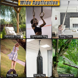 Hammock Hanging Kit, Hanging Chair Hardware 360° Swivel 1200 lb Capacity, Porch Swing Mounting Hardware, Hammock Chair Hanging Kit for Boxing Bag, Tree Gym (Black) Gelury