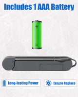 OFOND Meat Thermometer Digital for Cooking and Grilling,Instant Read Food Thermometer with Battery,Folding Accurate Probe Kitchen Thermometer for BBQ,Backlit LCD,Store by Magnet and Hook (Black) OFOND