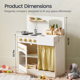 Tiny Land Play Kitchen, Kids Kitchen Playset, Toddler Kitchen with Cutting Food Set, Wooden Kitchen Sets for Kids, Best Gift for Girls and Boys Tiny Land