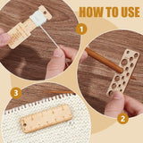 BENECREAT 3Pcs Mini Wooden Gauge Keychains, Knitting Needle Gauge, Yarn Wrap Guide Board, Multifunctional Ruler with Alloy Clasp for Crochet DIY Sewing BENECREAT