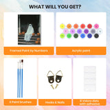 HEIBAGO Halloween Framed Paint by Numbers Kit for Adults, Ghost Paint by Numbers for Adults Beginner, Adult Paint by Number Kits on Canvas, Painting by Numbers for Gift Home Wall Decor 12 * 16 inch HEIBAGO