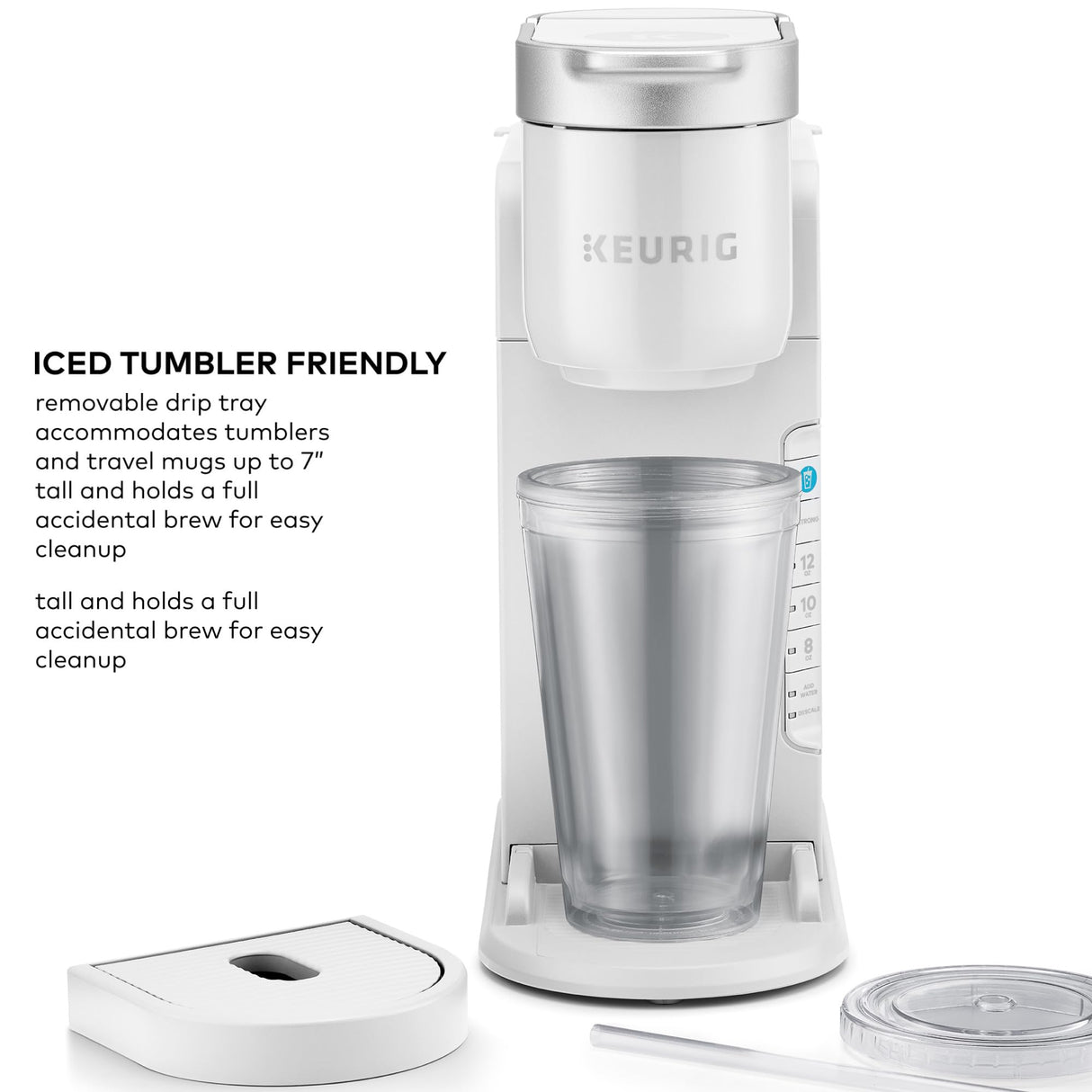 Keurig K-Iced Coffee Maker, Single Serve K-Cup Pod Iced Coffee Maker, With Hot and Cold Coffee Capabilities, Brews Any K-Cup Pod, White Keurig