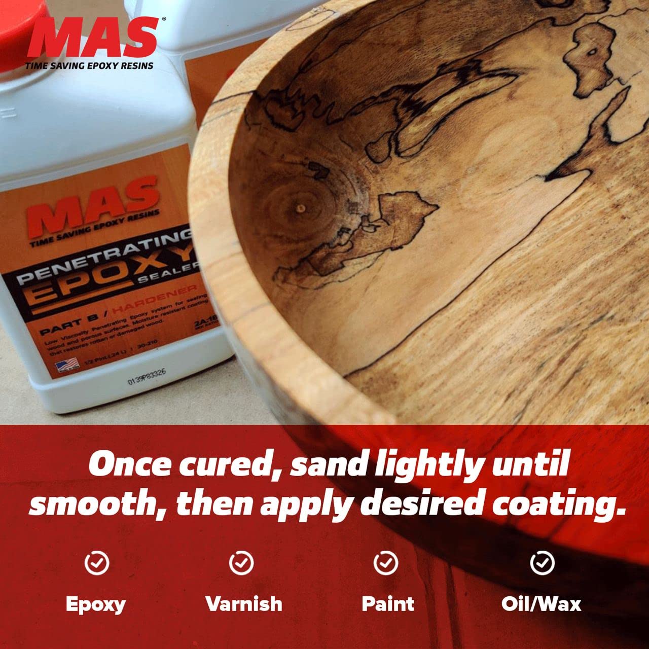 MAS Epoxies Penetrating Epoxy Wood Stabilizer Sealer for Rot Repair and Restoration (1.5 Quarts) - WoodArtSupply