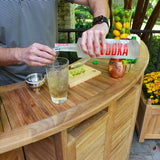 TITAN GREAT OUTDOORS Ash & Ember Grade A Teak Folding Bar Table, Two Tier Cabinet with Folding Panels, Indoor Outdoor Solid Wood Patio Furniture, Tightly Spaced Slats, Weather Resistant Bar Furniture TITAN GREAT OUTDOORS