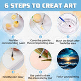 Aestalrcus Sea View Paint by Numbers for Adults - Waves Paint by Numbers for Adults with Brushes, Art Crafts Canvas for Home Decoration 16 x 20 Inch Aestalrcus