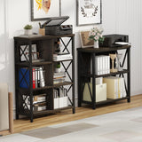 FATORRI 6 Cube Storage Organizer Shelf, Rustic Wood and Metal Cubby Bookcase, Industrial 4 Tier Cube Bookshelf (Walnut Brown) FATORRI