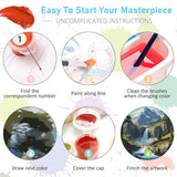 Offito Paint by Numbers Kit for Adults- Waterfall Landscape Adult Paint by Number Kits on Canvas for Beginners, Mountain Scenery DIY Acrylic Oil Number Painting Kits for Home Decor Gift 16"x20" Offito