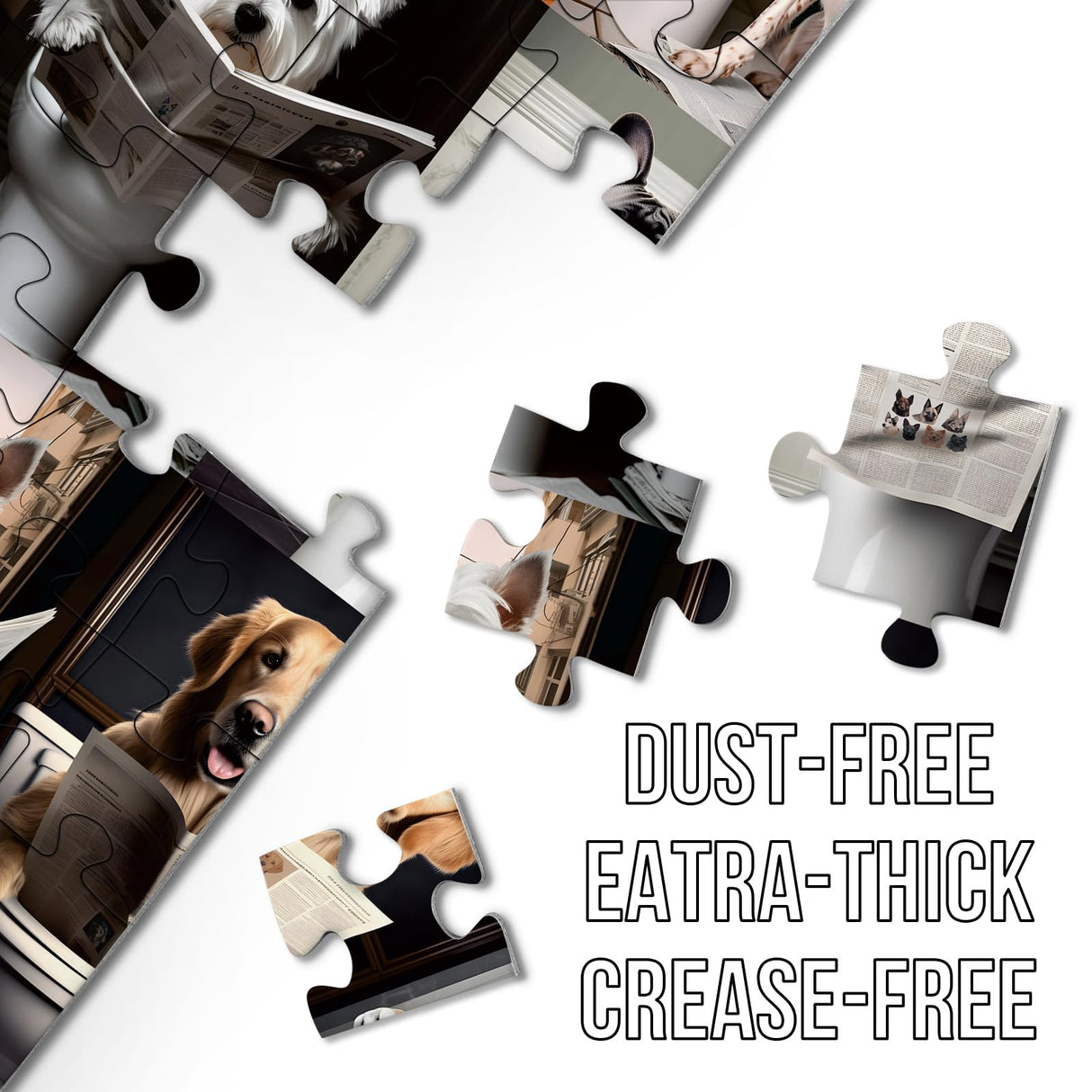 Pooping Dogs Puzzles 1000 Piece for Adults, Animal Jigsaw Puzzles 1000 Pieces, Funny Puppy Puzzles Prank Puzzle Dog Pooping BBOLDIN