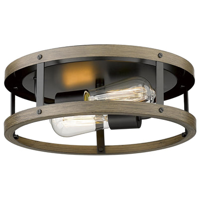 EAPUDUN Farmhouse Ceiling Light, 13‘’ Imitation Wooden Flush Mount Ceiling Light Fixtures, Retro 2-Light Ceiling Lamp for Hallway Entryway Bedroom Kitchen Dining Room FMA1138-FBDT
