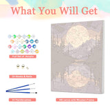 Auremi Mountain Paint by Number Kits with Framed, DIY Sunset Paint by Number Canvas for Adults, Easy Landscape Acrylic in Canvas with Brushes for Decor 20x30cm Auremi