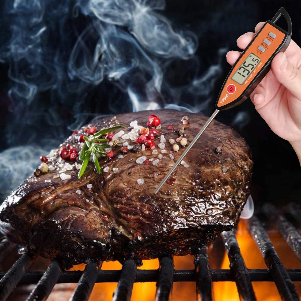 Digital Meat & Milk Thermometer - Instant Read Probe for Cooking, BBQ, Grill, Deep Fry, Roast & Baking NANGOALA