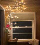 Vines for Home Decor, 7.5Ft Christmas Swags Decorations Indoor Artificial Plants Tree Branches 144 LEDs Lighted Willow Vine Lights for Walls Bedroom Living Room Decor Aesthetic (1PCS, No Remote) Yongblus