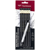 Tombow 61002 Mono Drawing Pencil, Combo Pack with Zero Eraser, Graphite 6-Pack, Black, 0.5mm Tombow