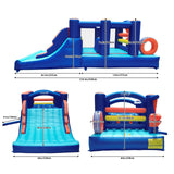 Hapcap 18' x 7.5' Inflatable Obstacle Course Bounce House for Big Kids,Wide Slide,2 Climbing Walls,Jumping Area,Simple Boxing Theme for Backyard Party Hapcap