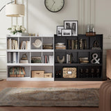 Cozy Castle 10 Cube Bookcase, 3 Tier 47.2'' Bookshelf, Kids Bookshelf Organizer, Wooden Bookcase with Anti-Tilt Device, Modern Storage Display Cabinet for Study Room, Bedroom, Living Room,Black Cozy Castle