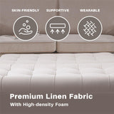 Redlife 35 Inch Large Square Storage Ottoman Bench, Storage Ottoman Coffee Table Large Square Ottoman with Storage Lift Top Tufted Storage Ottoman for Living Room (Beige) Redlifeᅟᅠ