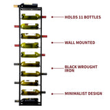 YANGSHUO Wall Mounted Wine Rack: Hanging Wine Wall Rack for 10 Wine Bottles - 4ft Vertival Wine Rack Organizer Wine Storage for Kitchen Wine Cellar Bar YANGSHUO