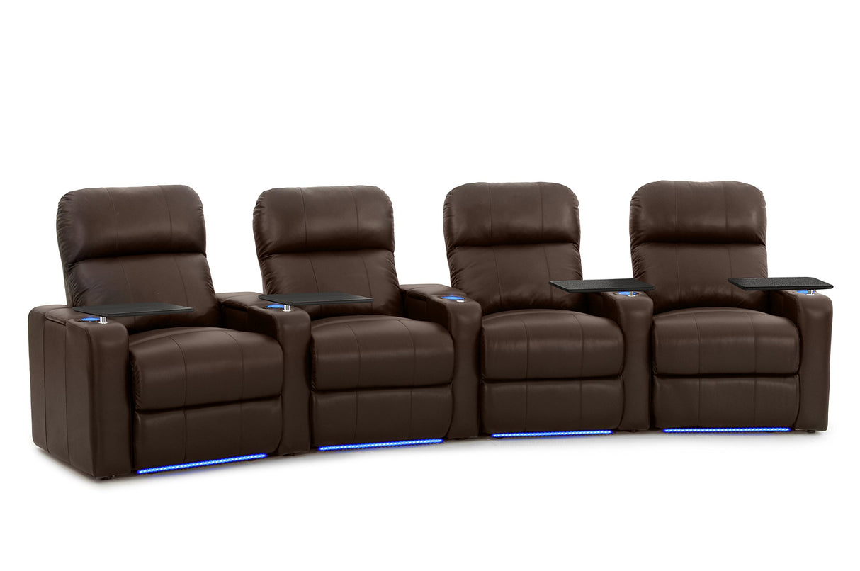 Octane Seating Turbo XL700 Home Theater Power Recline - Lighted Cup Holders & Baserail - Row 4 Curved - Storage Arms - Memory Foam Octane Seating