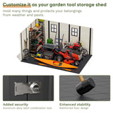 Patiowell 8 x 12 FT Plastic Outdoor Storage Shed with Floor, Resin Shed with Window and Lockable Door for Garden, Backyard, Tool Storage Use, Easy to Install in Beige (Kick-it Shed) Patiowell