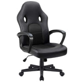 Furmax Gaming Chair Office Chair Leather Computer Desk Chair Racing Style Ergonomic Adjustable Swivel Task Chair with Lumbar Support and Arms (Black) Furmax