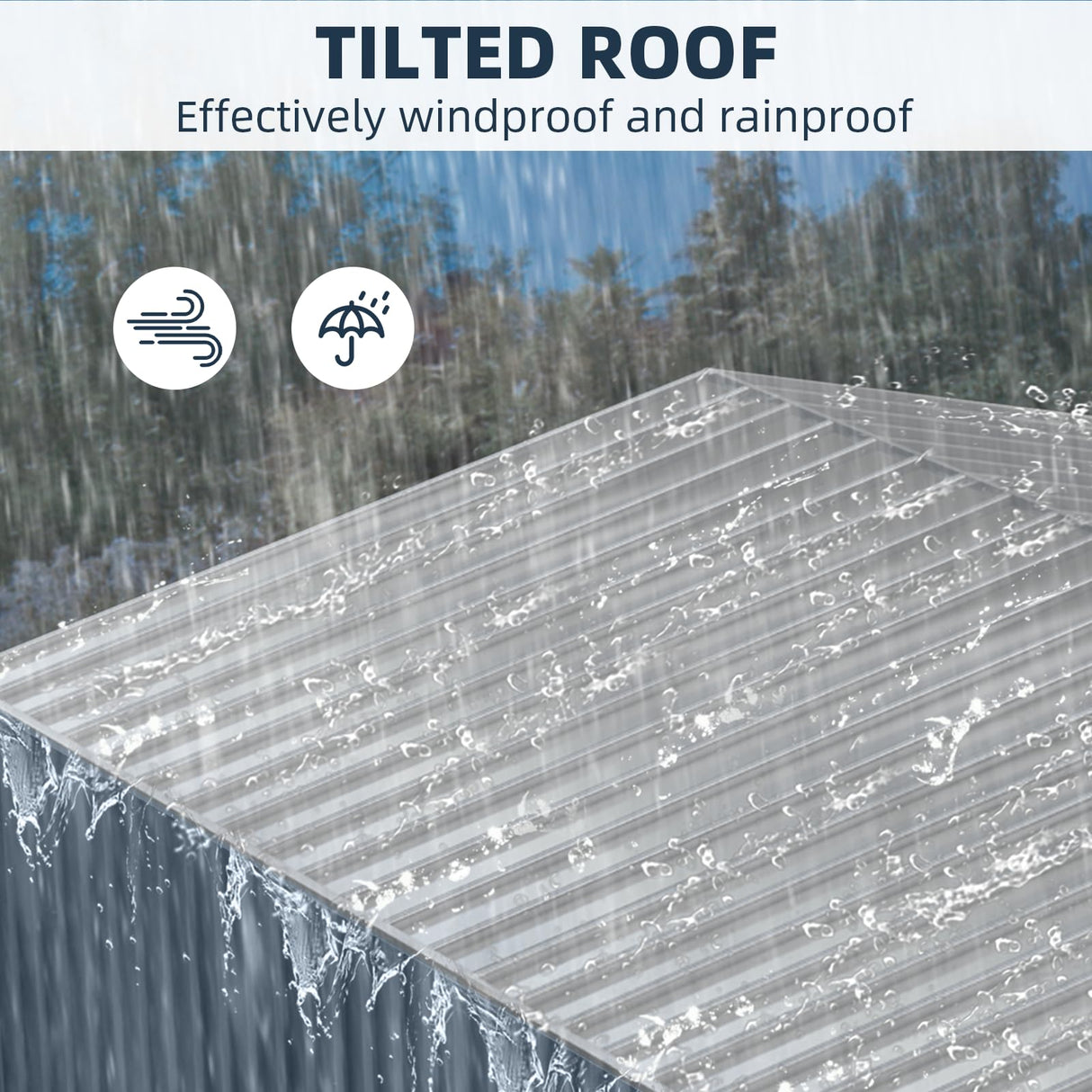 10x10FT Outdoor Metal Storage Shed, Lockable Weatherproof Garden Shed for Tools & Equipment, Durable Galvanized Steel with Sloping Roof & Ventilation, Ideal for Backyard, Patio & Garage Storage, Grey BouPower