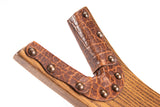 Chuck's Woodbarn - Beefcake Boot Jack Puller - Solid Oak Wood & Bison Leather - Premium Boot Accessories - Wood Boot Removal Tool For Cowboy Boots & Chuck's Woodbarn