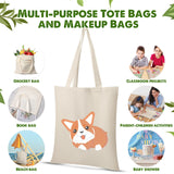 Mimorou 48 Pcs Sublimation Cotton Tote Bags Blank Canvas Bag Bulk Reusable Grocery Bag with Handles for Sublimation DIY Holiday Christmas Operation Gift,13 x 15 Inch Mimorou