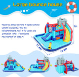 Wesoky Bounce House Water Slide for Kids, 10 in 1 Big Waterslide Inflatable Water Park with Splash Pool Long Slide Sprinkler Blower, Blow up Water Slides Bounce House for Kids Backyard Bouncy Castle Wesoky