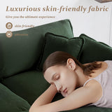 SoarFlash Chenille Sectional Sofa, Comfy L Shaped Modular Coush Sofa with Ottoman, Modern 2 Seat Couch Deep Seat Sofa Set for Living Room,Green SoarFlash